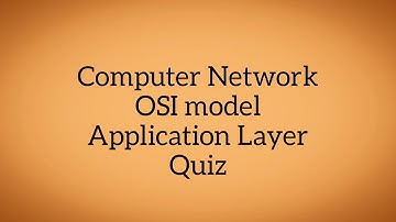 OSI Model Application Layer Quiz