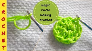 making of magic circle in crochet for beginners  (tamil)|| Majestic Handmade