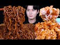 슈프림 양념치킨 짜파게티 치킨 먹방ASMR MUKBANG BLACK BEAN NOODLES &amp; FRIED CHICKEN チキン チャジャンラーメン eating sounds