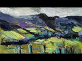 CREATING LAYERS with ACRYLIC and OIL PASTEL [mix media ABSTRACT LANDSCAPE PAINTING]