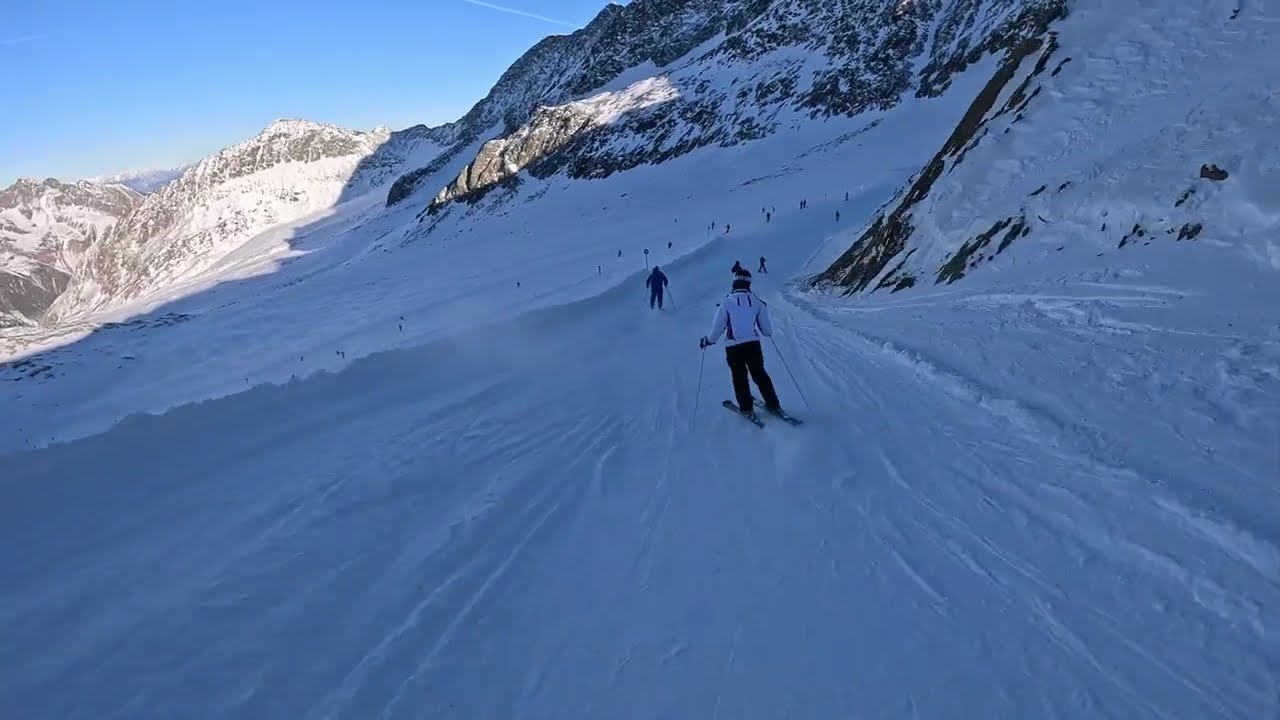 [4k] Non stop skiing at Stubai Glacier | Austria