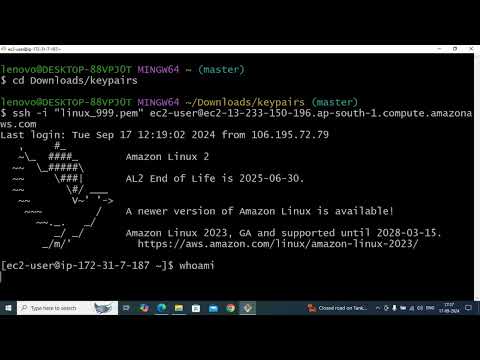 EC2 to Git Bash Connect