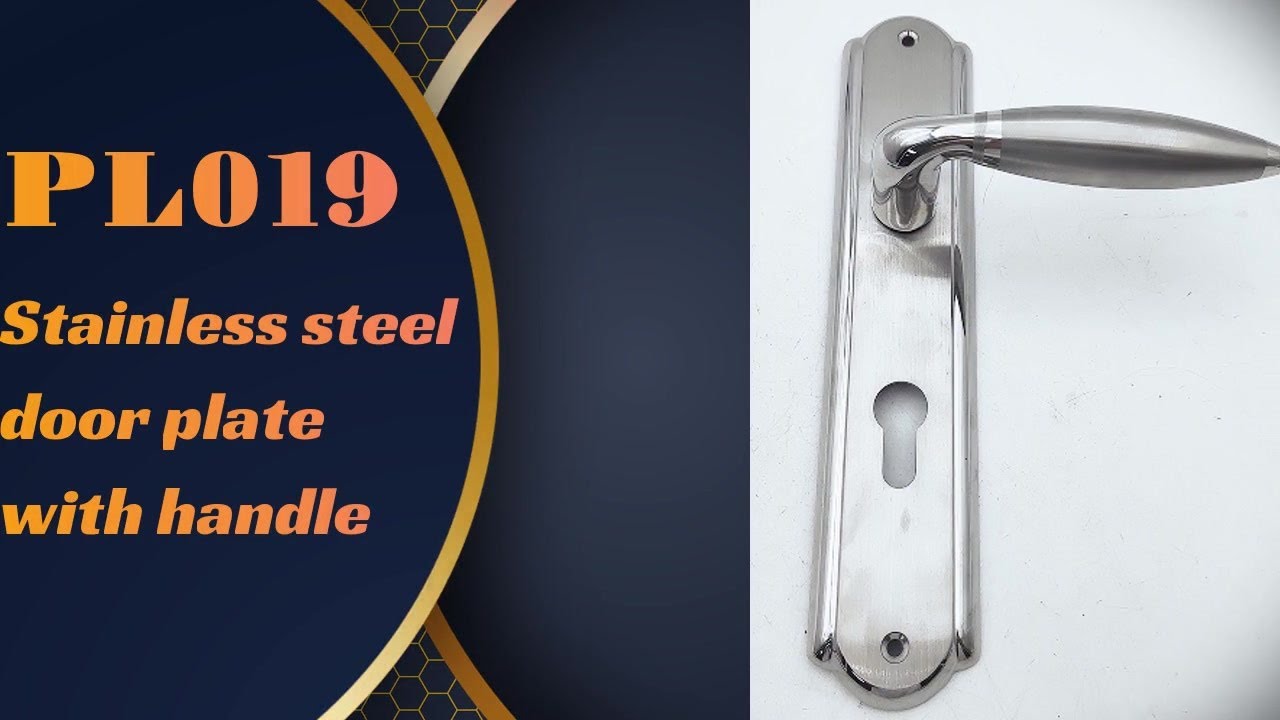 Glowing Hardware Stainless steel stamping hollow door lever handle with plate PL019