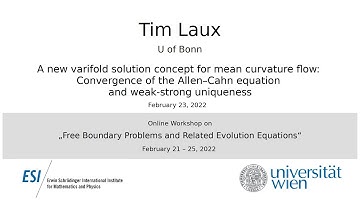 Tim Laux - A varifold solution concept for mean curvature flow: Convergence of Allen–Cahn equation