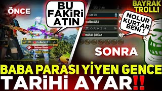 BABA PARASI YİYEN GENÇ BENİMLE DALGA GEÇTİ, FAKİR DEDİ ! PUBG MOBİLE BAYRAK TROLL