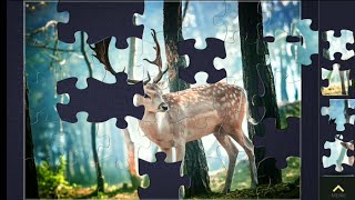 Magic Jigsaw Puzzles: Fallow deer in a forest Gameplay screenshot 2