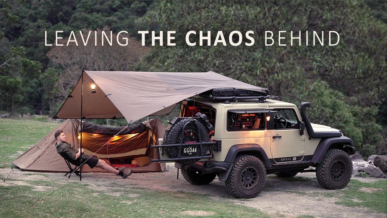 Relaxing SOLO Camping Escape | Gloomy Rain, Cozy Shelter & Mountain Views (ASMR)