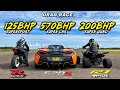 DRAG RACE!! 200HP R1 SUPERQUAD v 570HP MCLAREN v 125HP GSXR