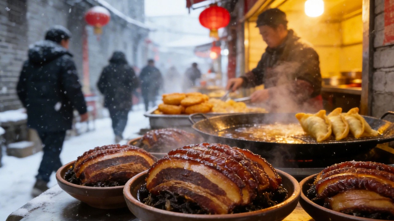 Changsha’s First Snow: Street Food Heaven on Bixiang Street!