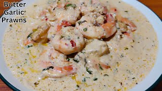 Creamy Garlic Shrimp | Butter Garlic Prawns Recipe | Cheese Garlic Butter Prawns