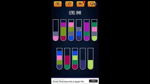 Water Sort Puzzle - Color Liquid Sorting Game Level 848 Solution