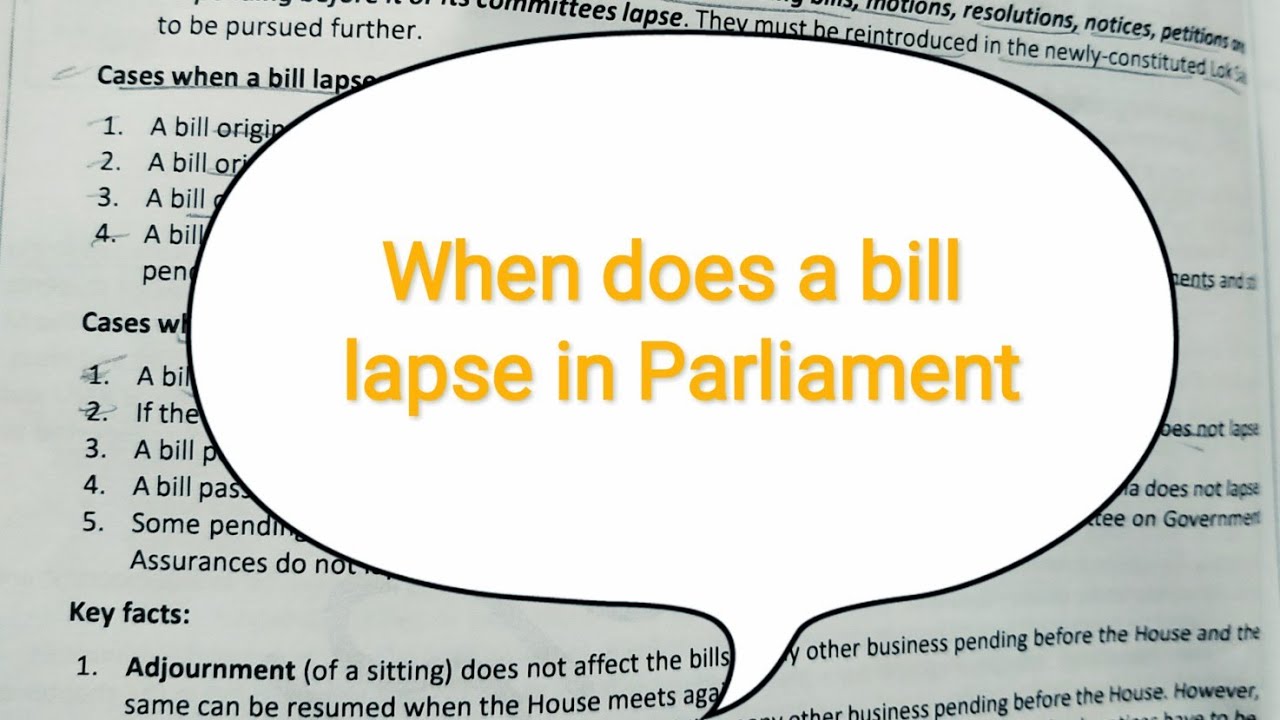 when-does-a-bill-lapse-in-indian-parliament-youtube