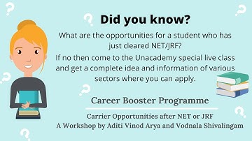 Career Booster Programme on Unacademy II Workshop by Aditi Vinod Arya and Vodnala Shivalingam