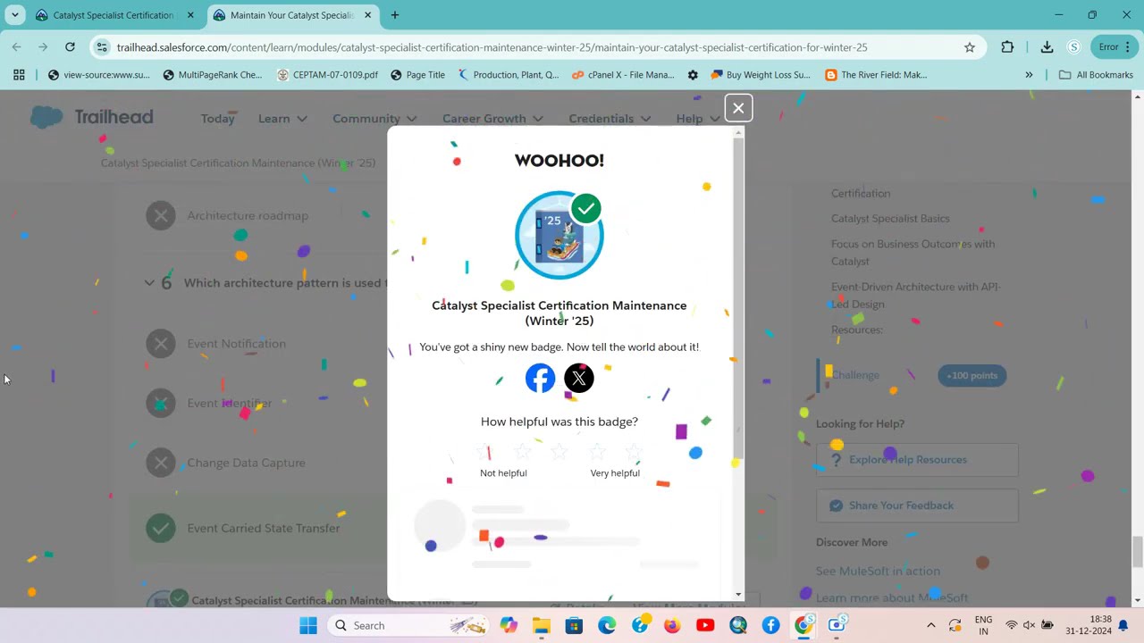 Catalyst Specialist Certification Maintenance (Winter '25)
