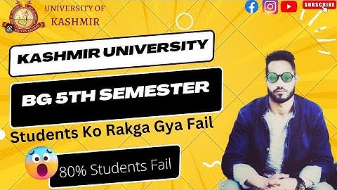 Kashmir University BG 5th Semester Final Result Out