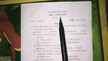 Class 9 Seba 1st Unit Test Exam 2023 English Question Paper | Mcqs And Grammar Solved |