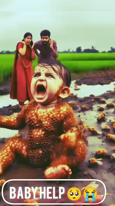 innocent_baby_covered_in_honey_comb_like_huge (  tik tak tok silica gel #tiktok#humanity_#kidsshorts