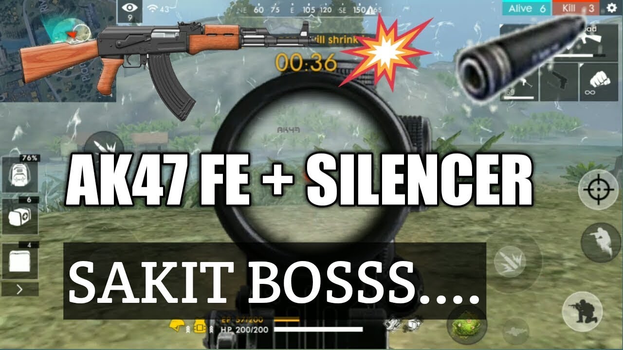 Garena Free Fire Ak47 Silencer Sakitttttttt Youtube