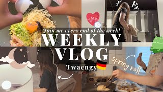 Living Alone in Germany | making spring rolls, (un)productive cleaning, fitness | VLOG