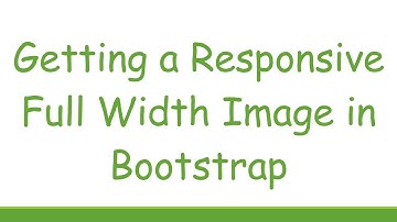 Getting a Responsive Full Width Image in Bootstrap