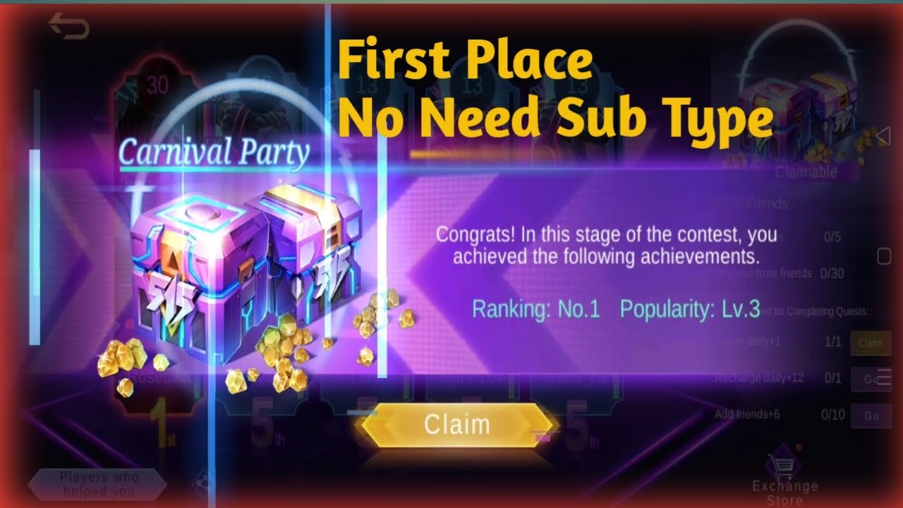 how to win First place in 515 E-Party event No need Sub type