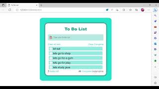 To Do List app, Vanilla JavaScript