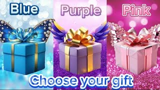 Choose your gift💙💜💖 |3 giftbox challenge | #chooseyourgift #3giftbox #blue #purple #pink #pickone