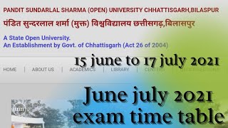 june july 2020-21 exam time table // PSSOU Bilashpur screenshot 3
