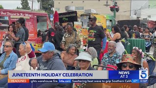 Locals gather for Juneteenth celebrations at L.A.'s Leimert Park