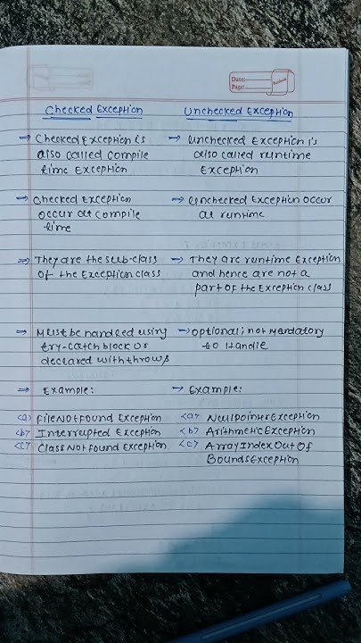 Difference Between Checked Exception and Unchecked Exceptions in Java ...