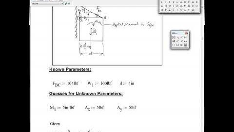 Mathcad Systems of Equations wrt Force Analysis II