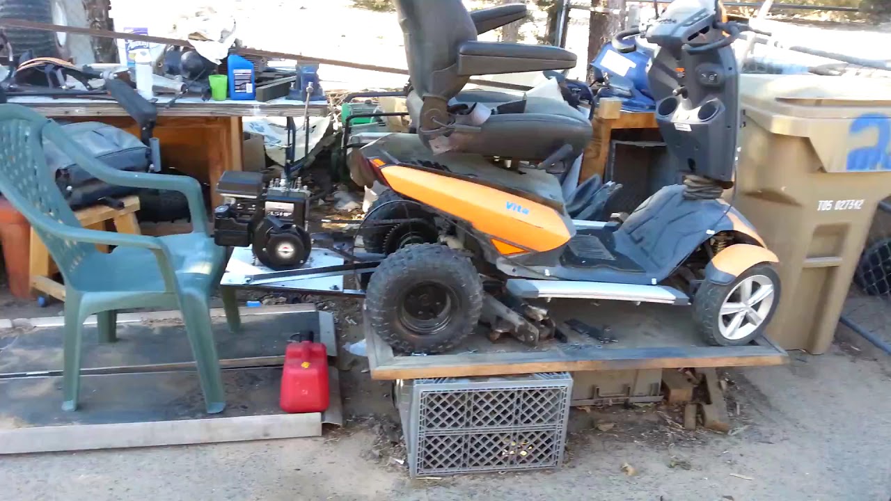My new motor on my mobility scooter. - YouTube