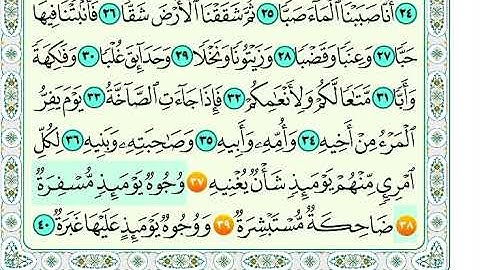 سورة عبس من اية 37 الى اية 39 مكرره للاطفال