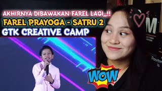 Setelah Sekian Lama,,!! FAREL PRAYOGA - SATRU 2 Live GTK Creative Camp 2023 || Arisa Reaction