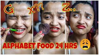 I ATE FOOD IN ALPHABETICAL ORDER FOR 24 HOURS - Can I EAT ALL LETTERS ?? INDIA *COMEDY AF*