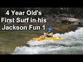 4 Year Old Surfing In a Whitewater Kayak!