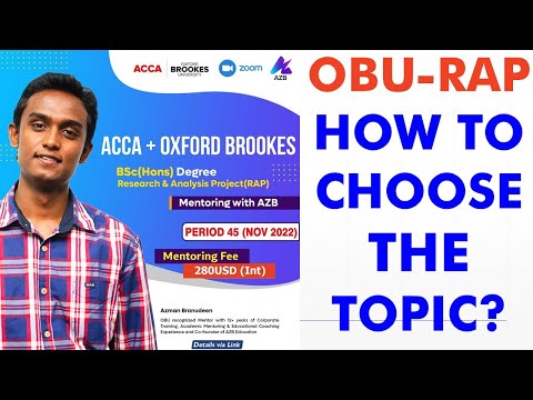 How to choose Your OBU RAP Topic? | ACCA BSc from Oxford Brookes | BSc Hons. Applied Accounting ACCA