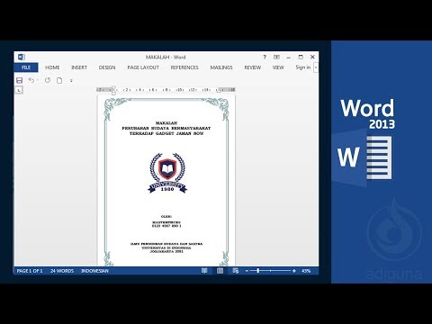 Cara membuat cover makalah di microsoft office 2013 - YouTube