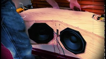 Vlad and Andrei working on the Line Array Speakers Before Baptism