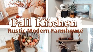 COZY FALL KITCHEN DECORATE WITH ME | SIMPLE RUSTIC MODERN FARMHOUSE FALL KITCHEN IDEAS