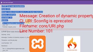 Message: Creation of dynamic property CI_URI::$config is deprecated Codeigniter [ERROR]