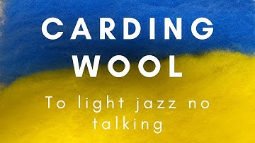 Carding up the Yellow and Blue Cheviot fleece - to music