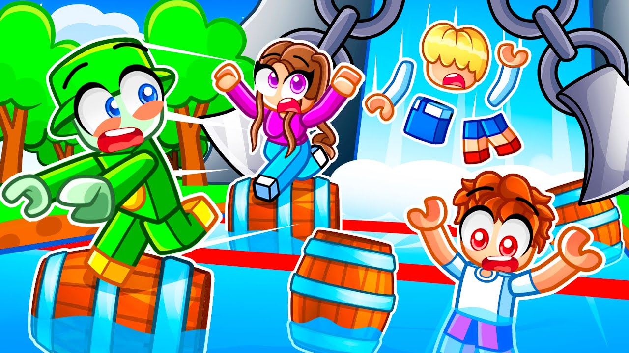 Descendre une CASCADE sur un TONNEAU OBBY dans Roblox !