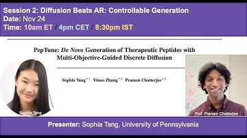 Session 2 | Peptune: De Novo Generation of Therapeutic Peptides with Guided Discrete Diffusion