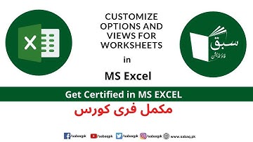 Customize options and views for worksheets, Computer Science Lecture | Sabaq.pk