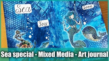 Tone on Tone | Mixed Media | Art Journal | Underwater Sea