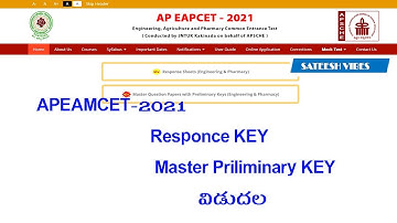 AP EAMCET 2021 Response sheet and Master key Telugu  by Sateesh