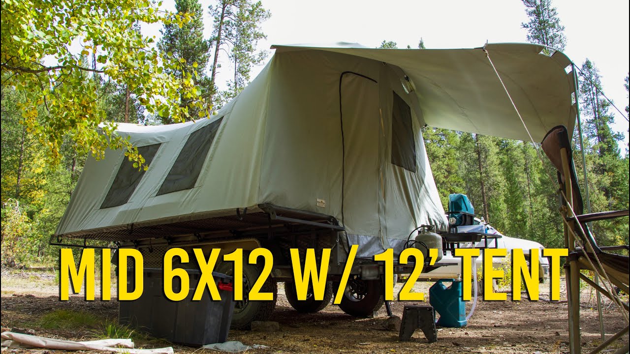 Mid 6x12 BLACKOUT w/ 12' Tent Jumping Jack Trailer - Full