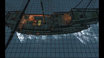 D&D Animated Encounter Battle Map - Harbor Town Ship Night