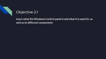 Windows Tutorial 2.1 - Introduction to the Control Panel